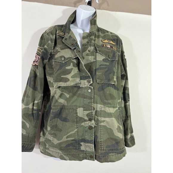 Abercrombie & Fitch Jackets & Blazers - Abercrombie & Fitch Jacket Military Camouflage   Green embroidered Floral Large